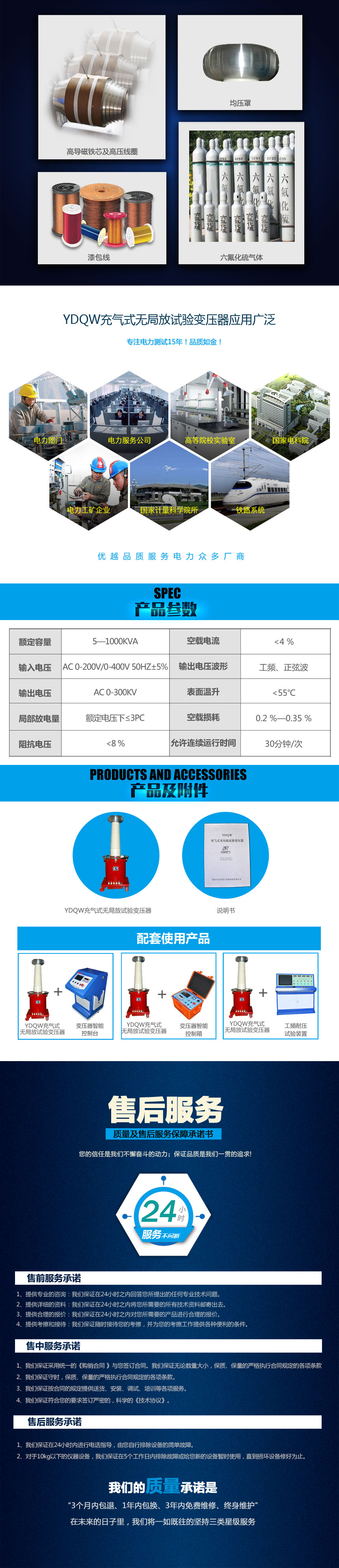 YDQW充氣式無局放試驗變壓器