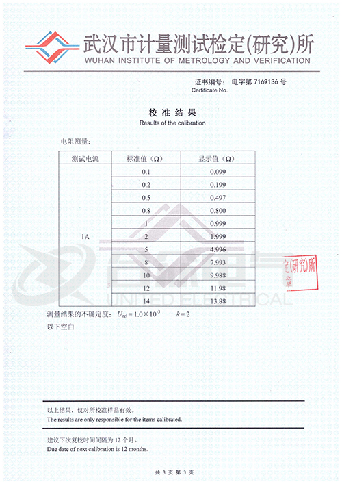 地網接地電阻測試儀證書